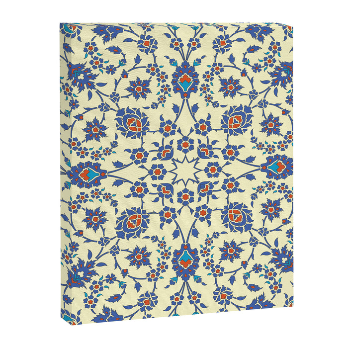 Ottoman Arabesque Floral Pattern Lemon Blue Turquoise & Red Canvas Print Gallery Image 1