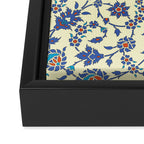 Ottoman Arabesque Floral Pattern Lemon Blue Turquoise & Red Framed Canvas Print Gallery Image 3