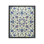 Ottoman Arabesque Floral Pattern Lemon Blue Turquoise & Red Framed Canvas Print Gallery Image 8