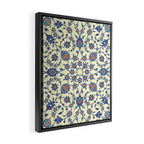 Ottoman Arabesque Floral Pattern Lemon Blue Turquoise & Red Framed Canvas Print Gallery Image 2