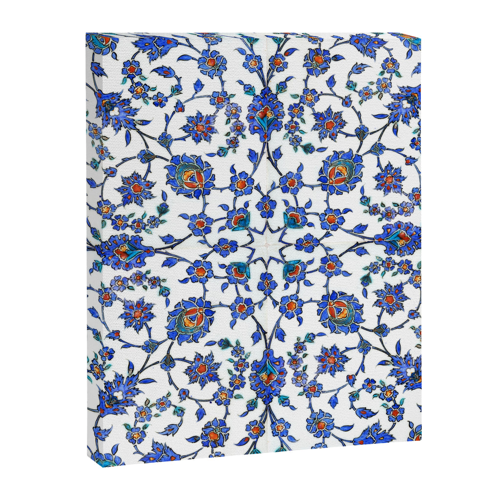Ottoman Arabesque Iznik Pattern Indigo Blue White & Red Canvas Print Gallery Image 8