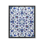 Ottoman Arabesque Iznik Pattern Indigo Blue White & Red Framed Canvas Print Gallery Image 8