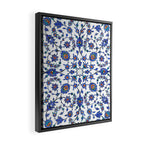 Ottoman Arabesque Iznik Pattern Indigo Blue White & Red Framed Canvas Print Gallery Image 2