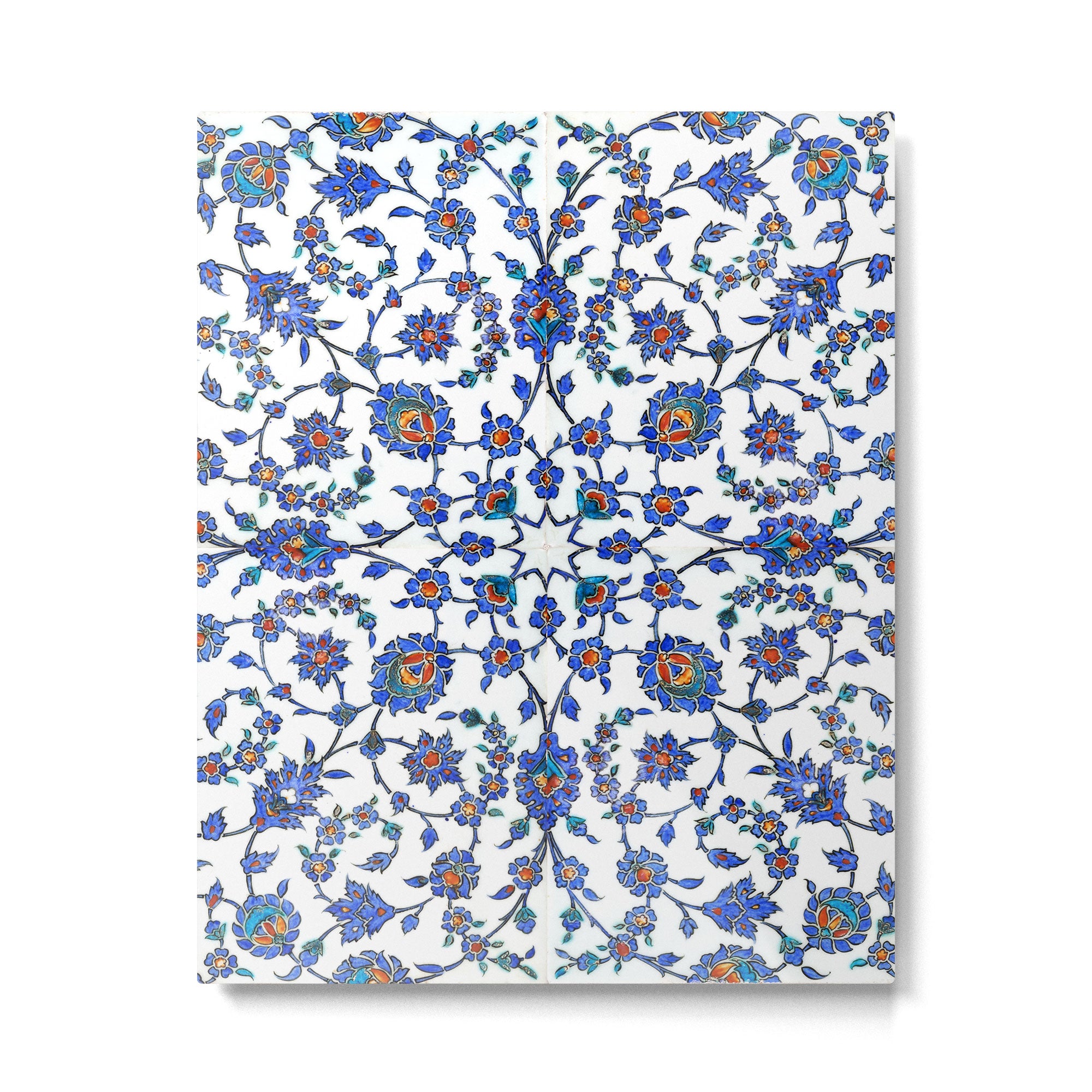 Ottoman Arabesque Iznik Pattern Indigo Blue White & Red Metal Print Gallery Image 6