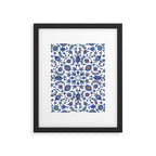 Ottoman Arabesque Iznik Pattern Indigo Blue White & Red Framed Art Print Gallery Image 6