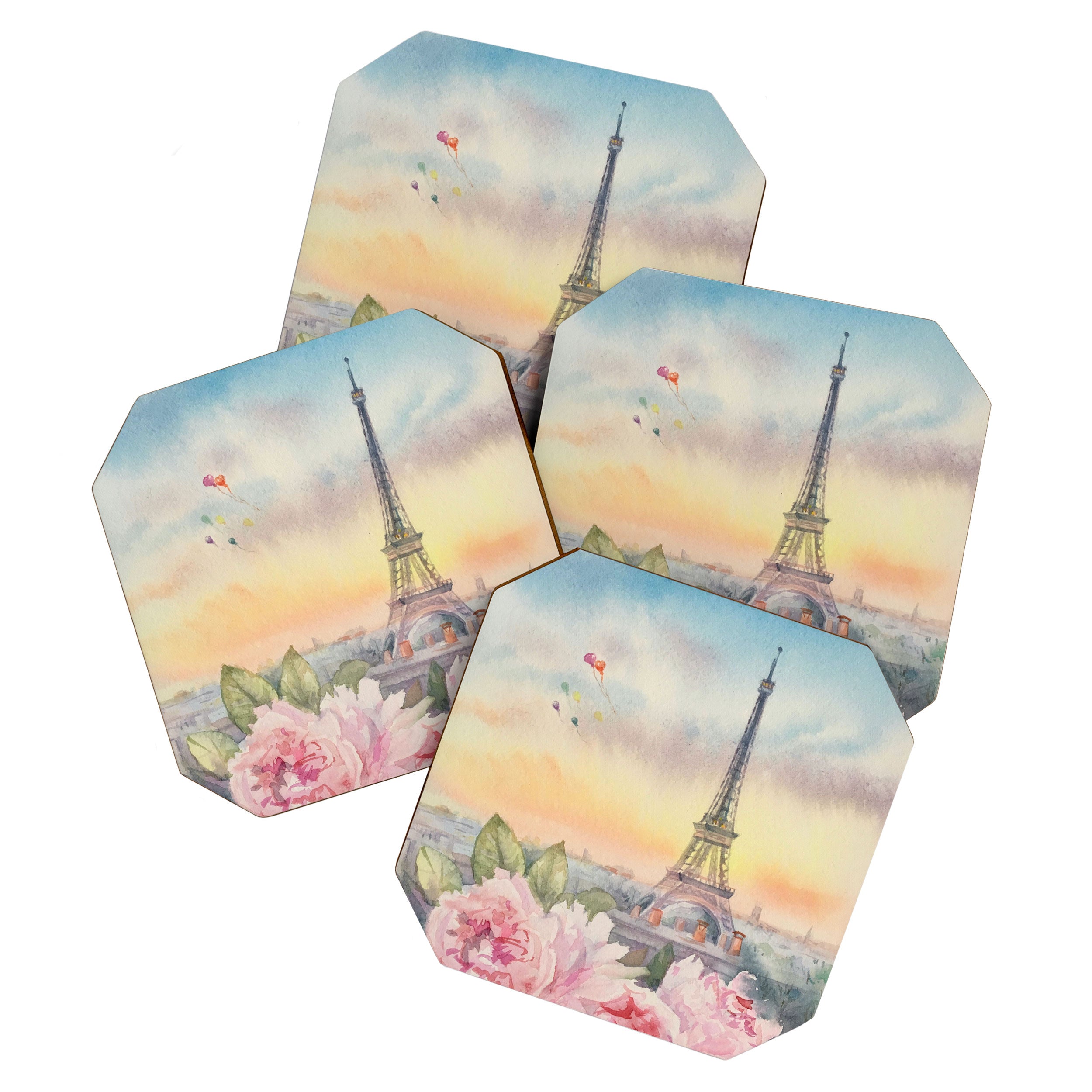 Parisian Peonies at Sunset Coaster Gallery Image 1
