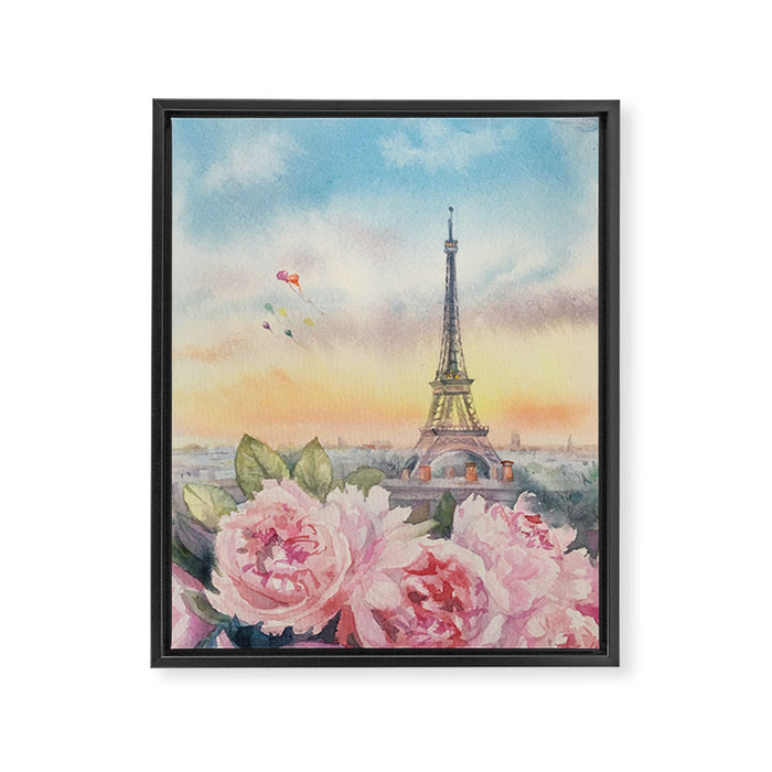 Parisian Peonies at Sunset Framed Canvas Print Gallery Image 1