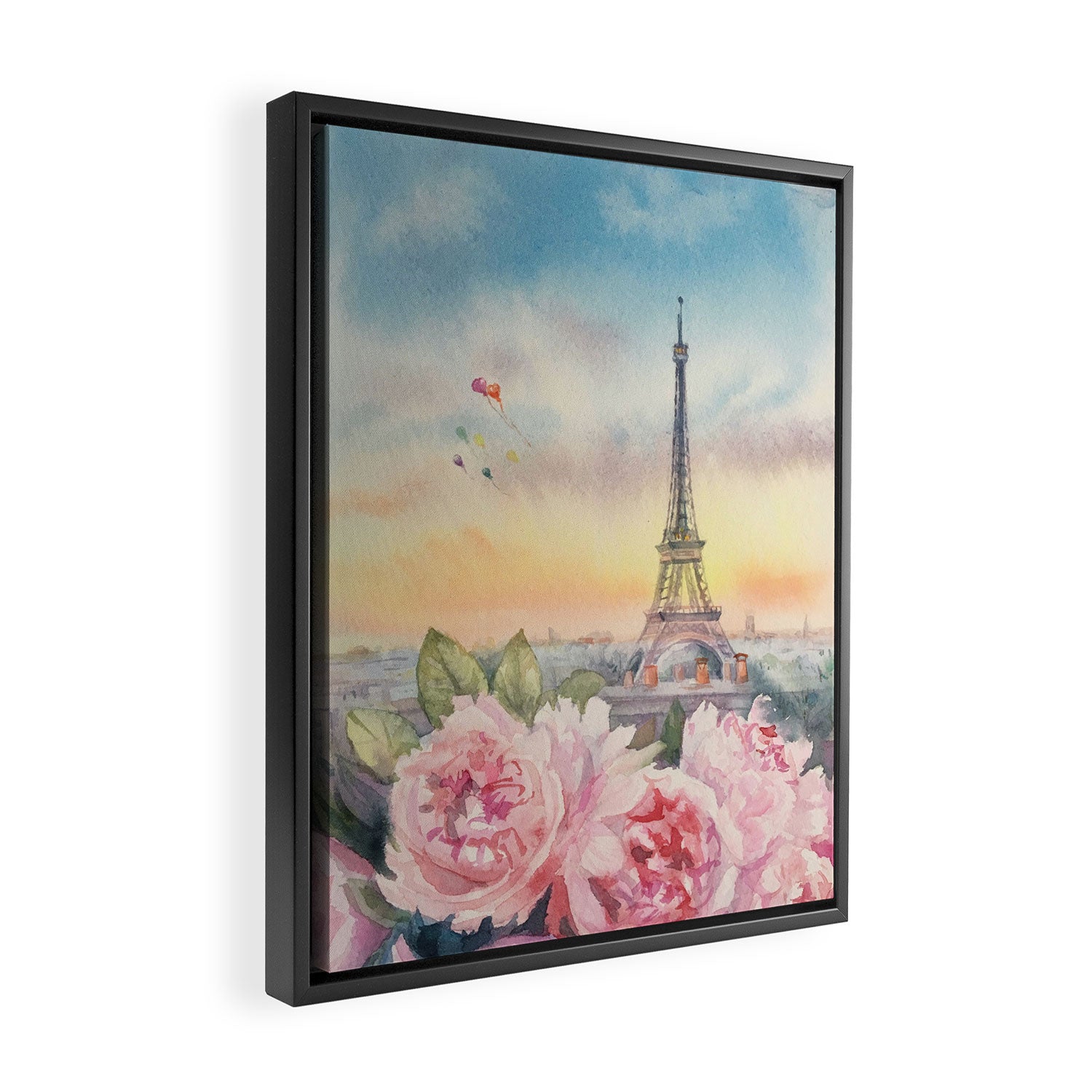 Parisian Peonies at Sunset Framed Canvas Print Gallery Image 2