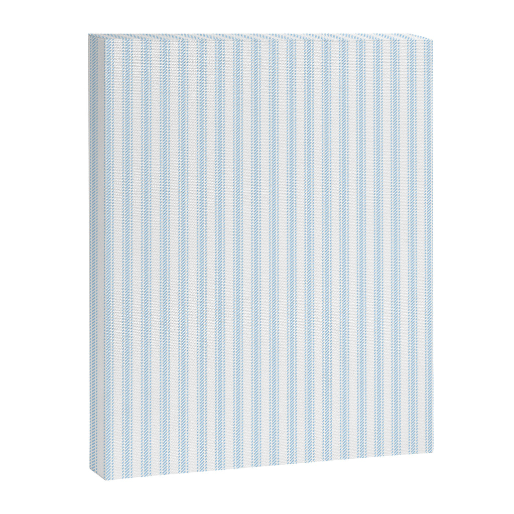 Pastel Blue & White Ticker Stripe Canvas Print Gallery Image 8