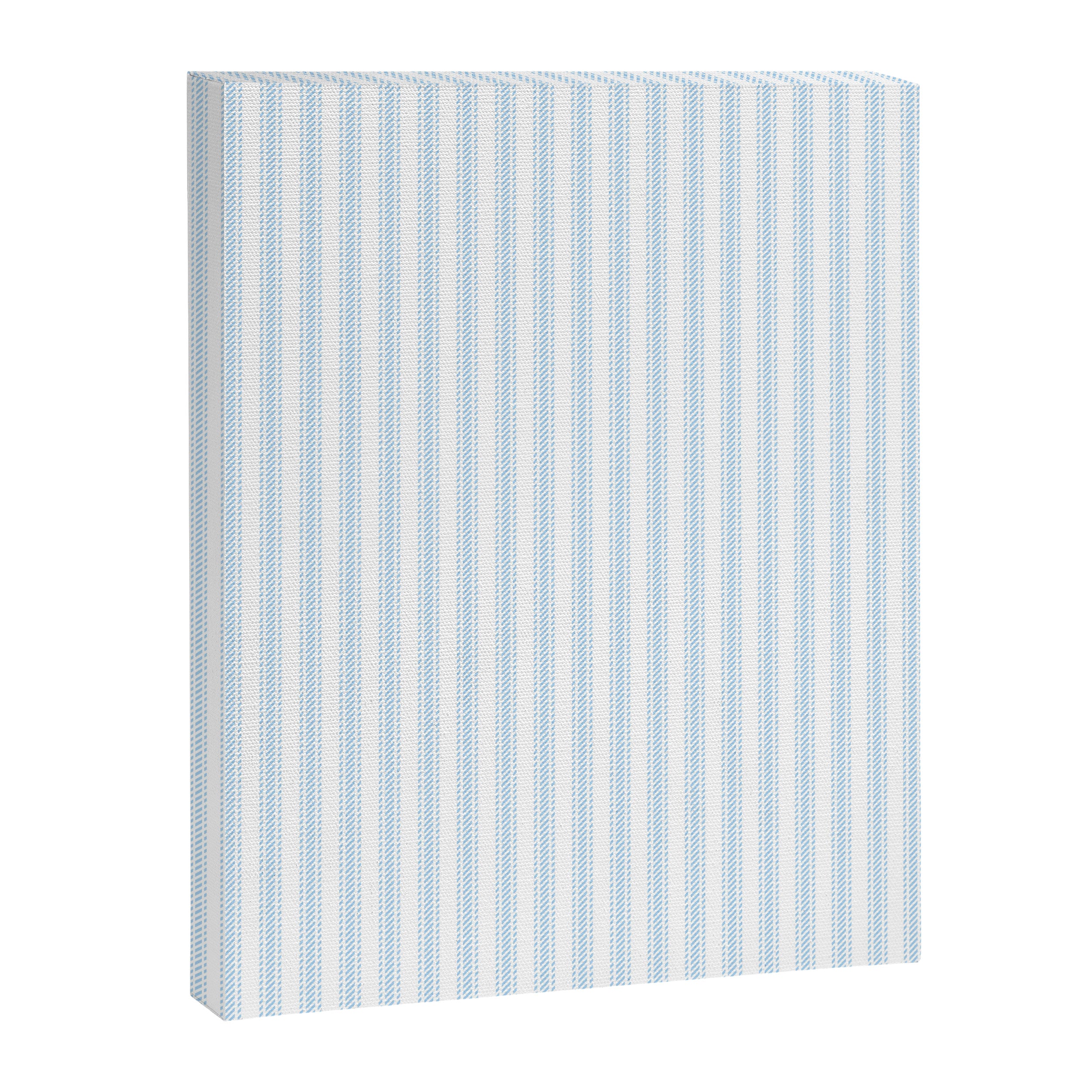 Pastel Blue & White Ticker Stripe Canvas Print Gallery Image 8