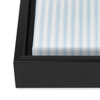 Pastel Blue & White Ticker Stripe Framed Canvas Print Gallery Image 3