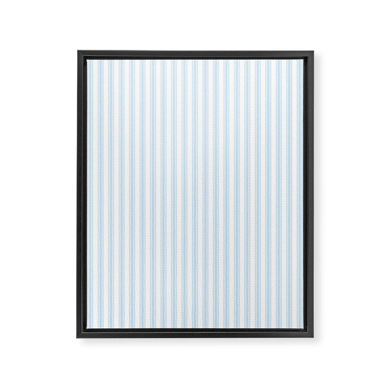 Pastel Blue & White Ticker Stripe Framed Canvas Print Gallery Image 8