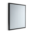 Pastel Blue & White Ticker Stripe Framed Canvas Print Gallery Image 2