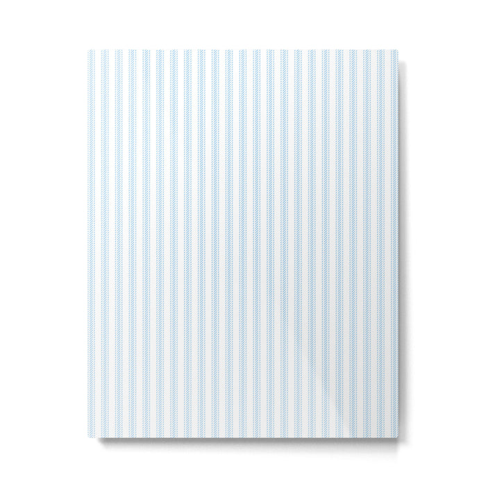 Pastel Blue & White Ticker Stripe Metal Print Gallery Image 1