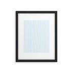 Pastel Blue & White Ticker Stripe Framed Art Print Gallery Image 6