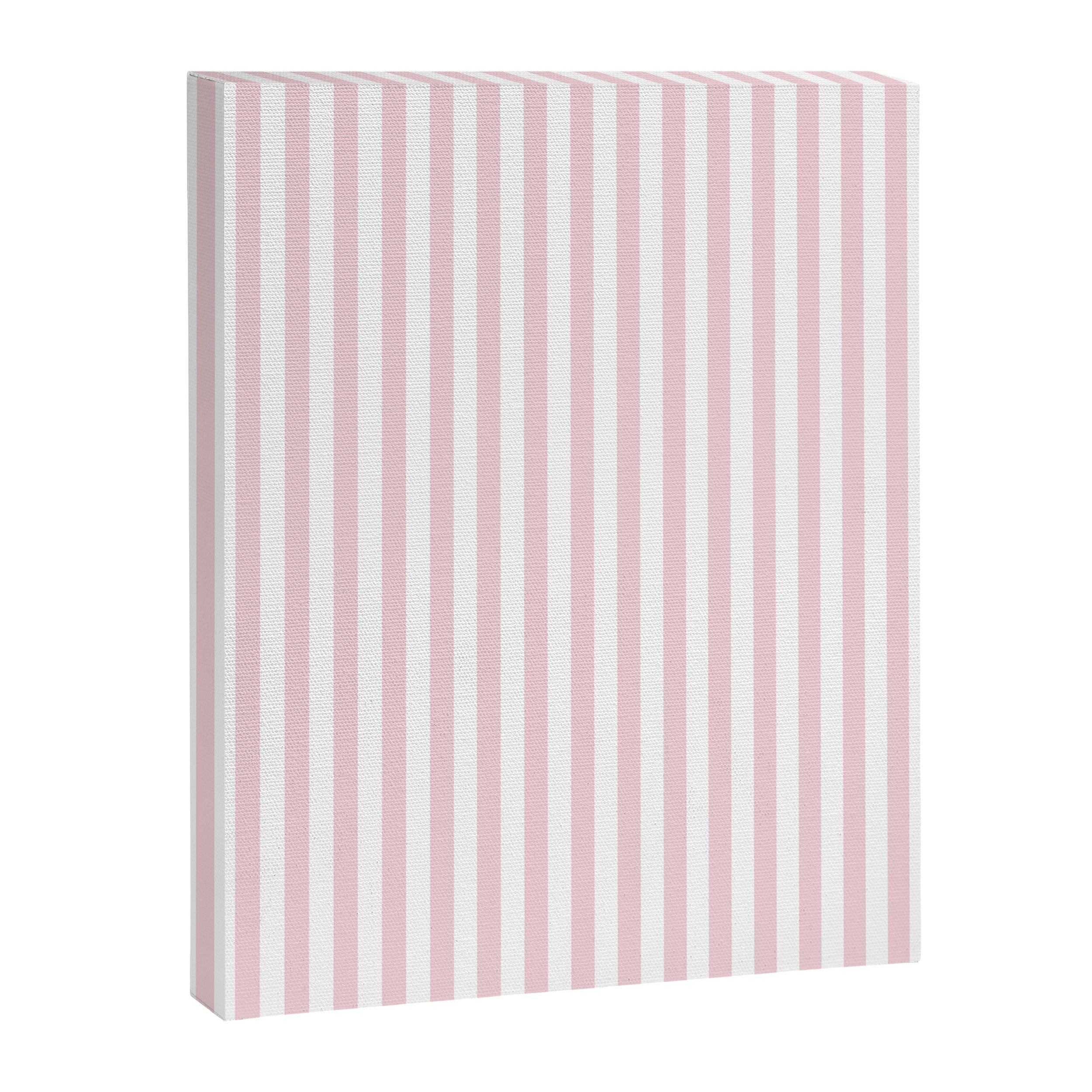 Pastel Pink & White Simple Stripe Canvas Print Gallery Image 8