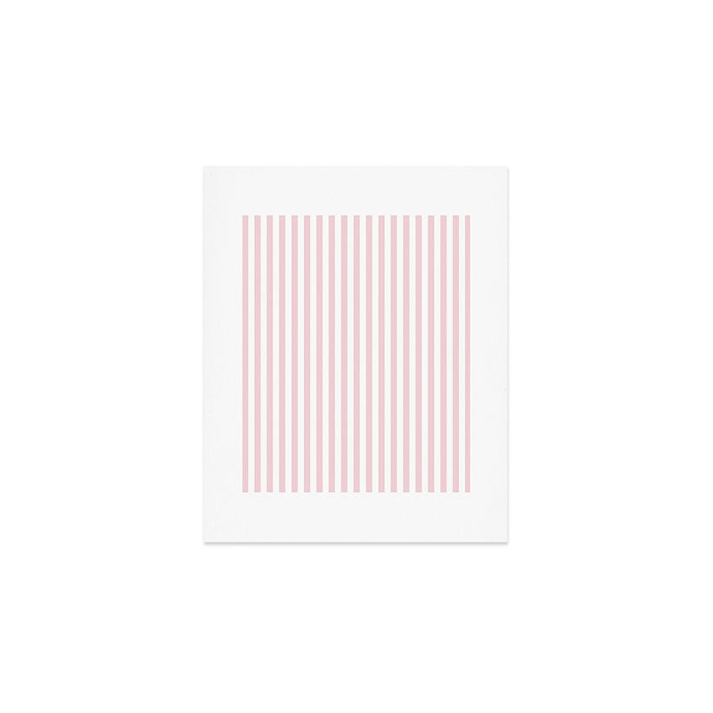 Pastel Pink & White Simple Stripe Art Print Gallery Image 1