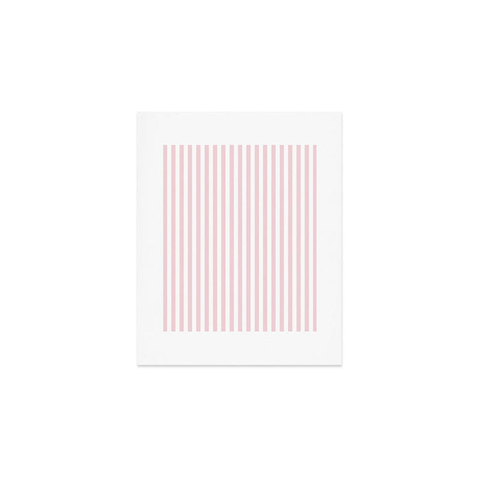 Pastel Pink & White Simple Stripe Art Print Gallery Image 1