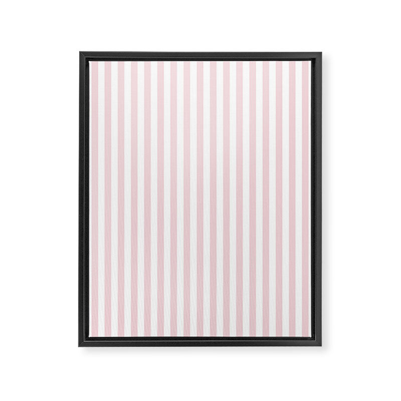 Pastel Pink & White Simple Stripe Framed Canvas Print Gallery Image 8