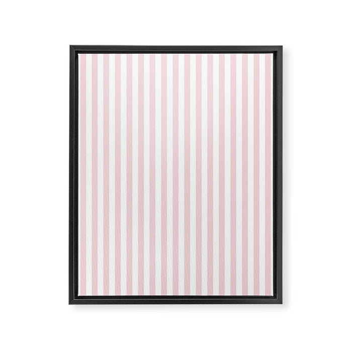 Pastel Pink & White Simple Stripe Framed Canvas Print Gallery Image 1