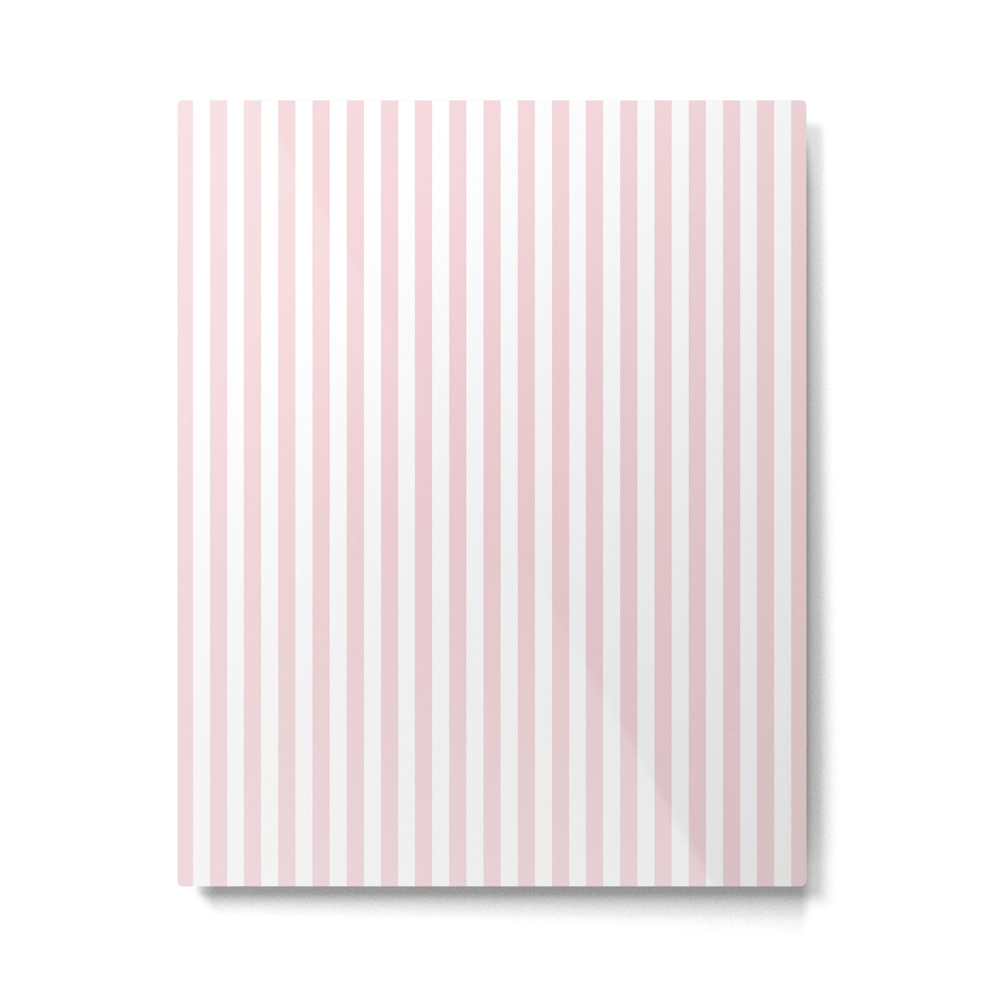 Pastel Pink & White Simple Stripe Metal Print Gallery Image 6