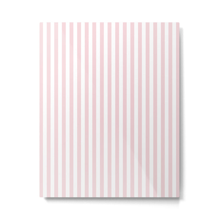 Pastel Pink & White Simple Stripe Metal Print Gallery Image 1