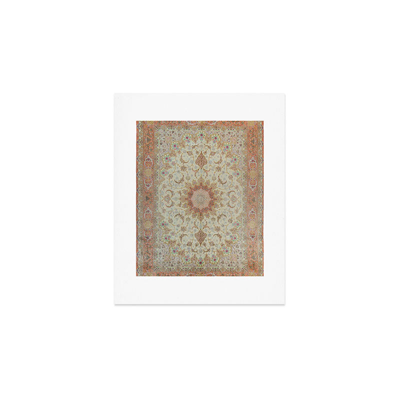 Peach Parsa Antique Persian Carpet Art Print Gallery Image 1