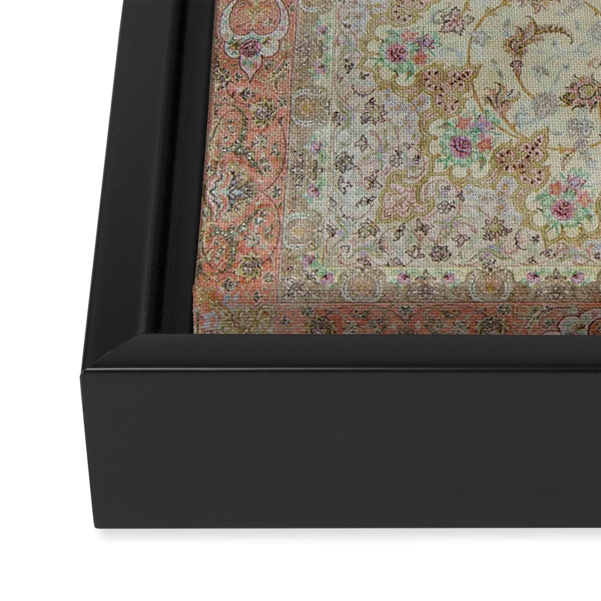 Peach Parsa Antique Persian Carpet Framed Canvas Print Gallery Image 3