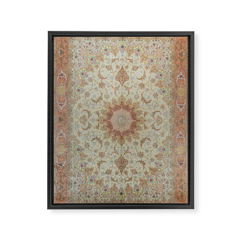 Peach Parsa Antique Persian Carpet Framed Canvas Print Gallery Image 6