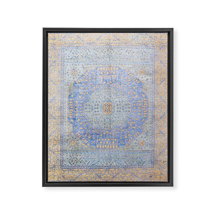Powder Blue Lemon Antique Persian Mamluk Framed Canvas Print Gallery Image 1