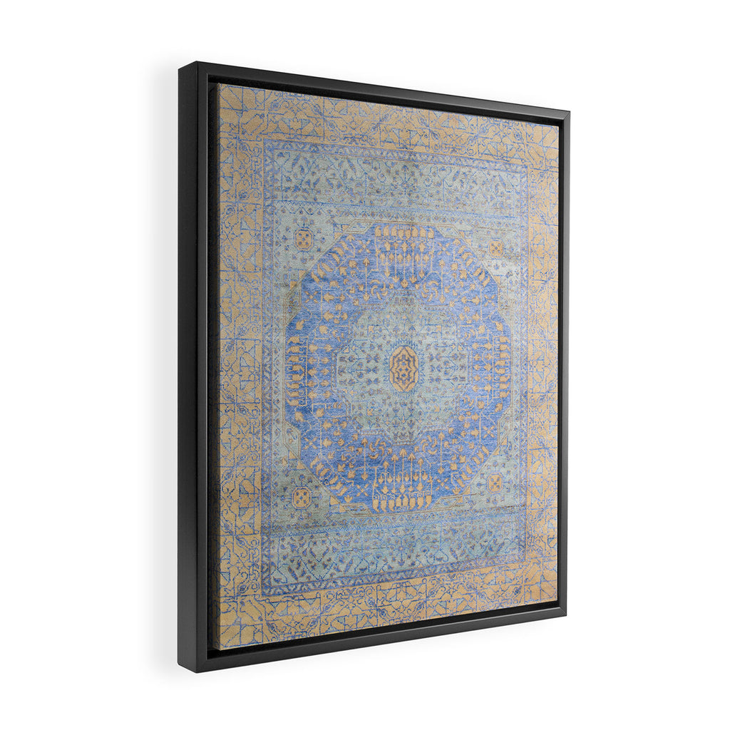 Powder Blue Lemon Antique Persian Mamluk Framed Canvas Print Gallery Image 2