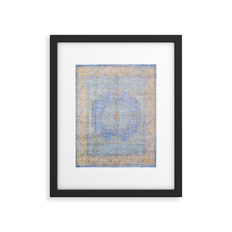 Powder Blue Lemon Antique Persian Mamluk Framed Art Print Gallery Image 4