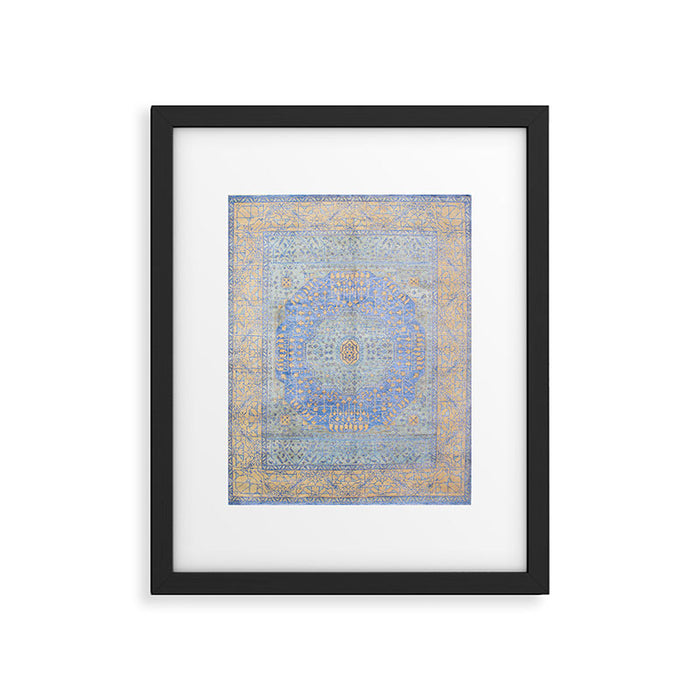Powder Blue Lemon Antique Persian Mamluk Framed Art Print Gallery Image 1