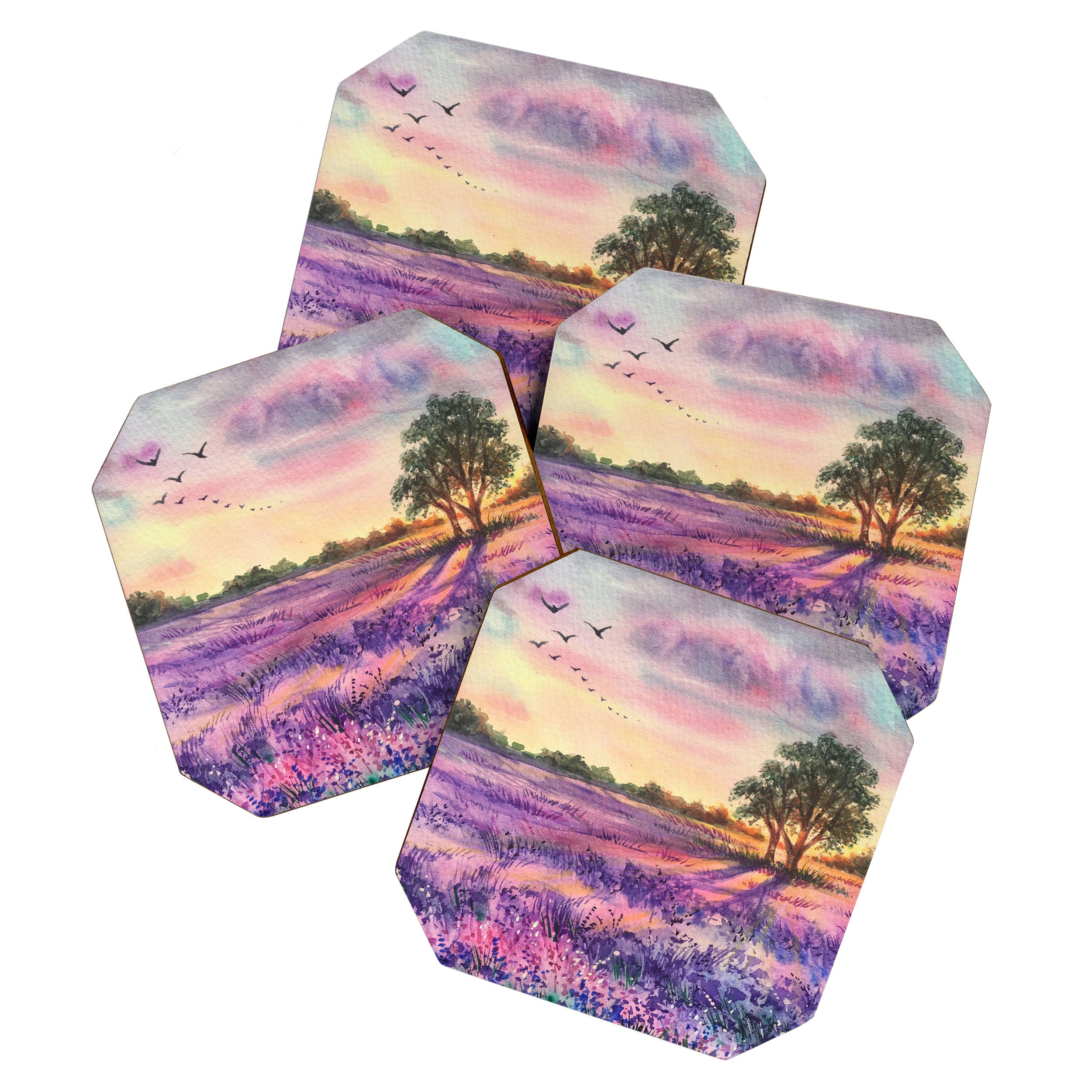 Provence Lavender Field at Sunset Coaster Gallery Image 1