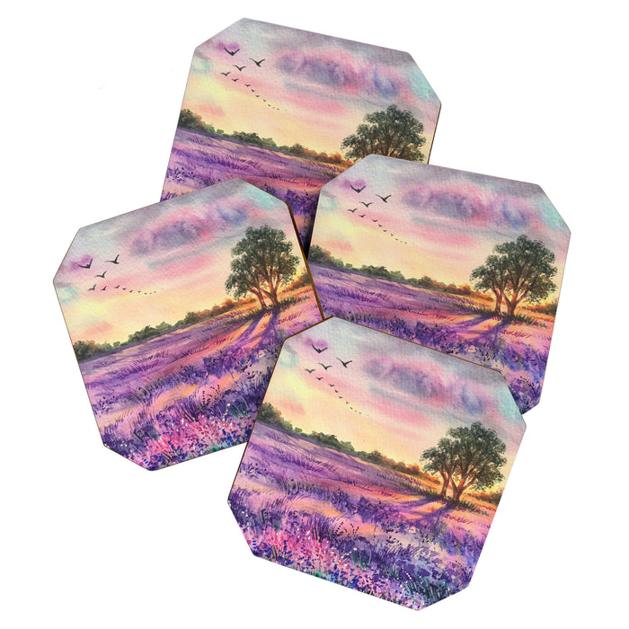 Provence Lavender Field at Sunset Coaster Gallery Image 1