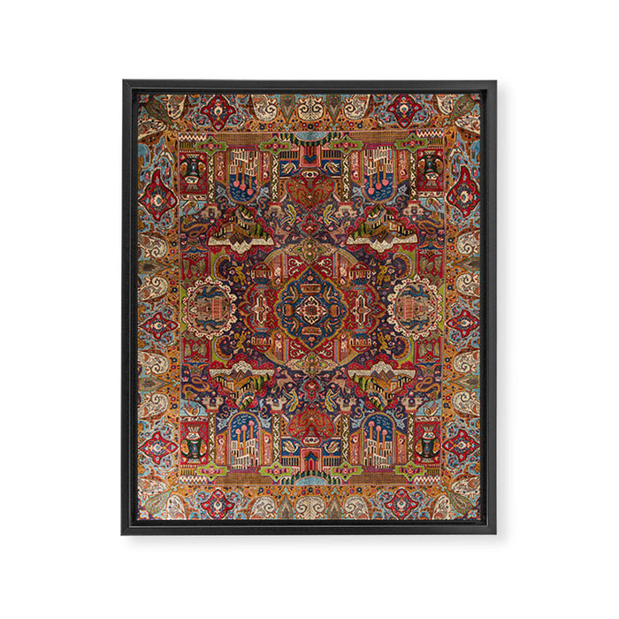 Regal Antique Persian Kashmar Framed Canvas Print Gallery Image 1
