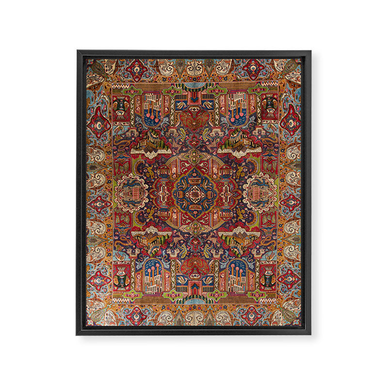 Regal Antique Persian Kashmar Framed Canvas Print Gallery Image 6
