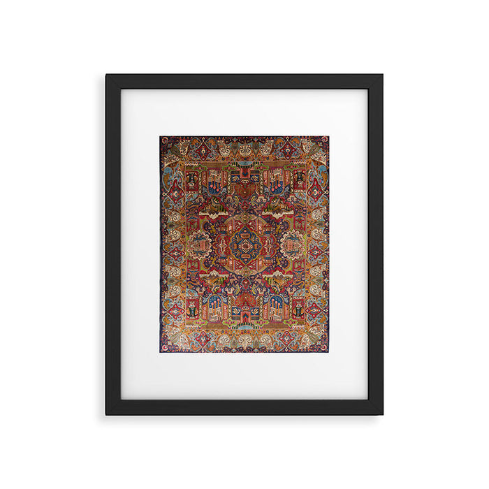 Regal Antique Persian Kashmar Framed Art Print Gallery Image 1