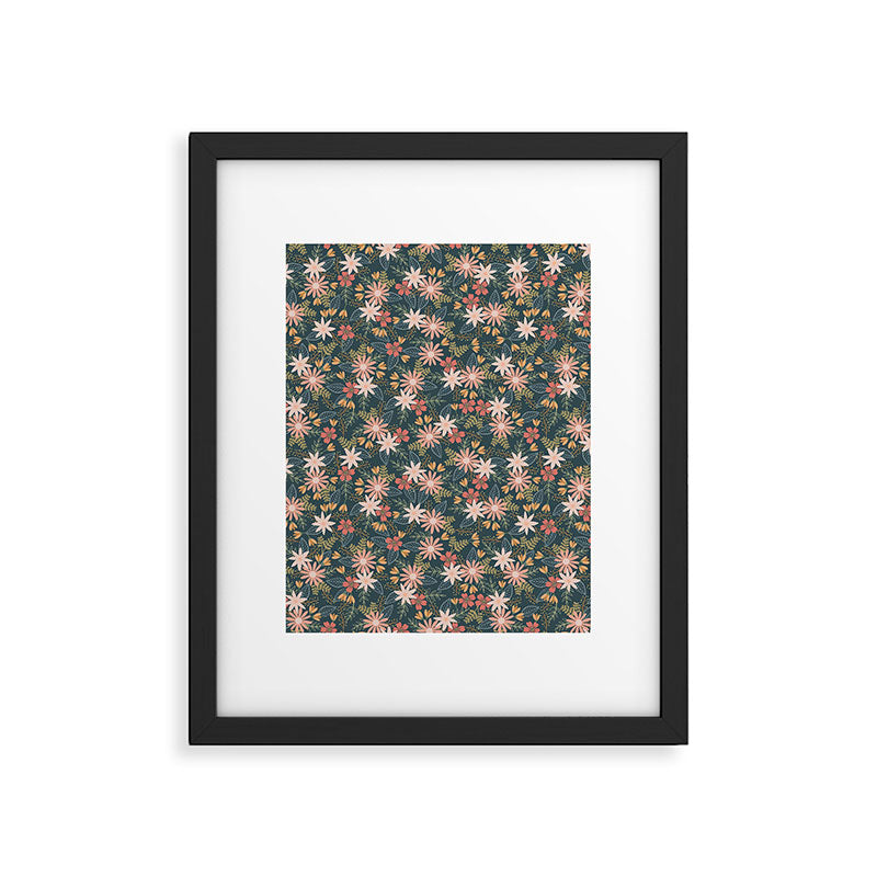 Retro Boho Oasis Tropical Ditsy Floral Framed Art Print Gallery Image 6