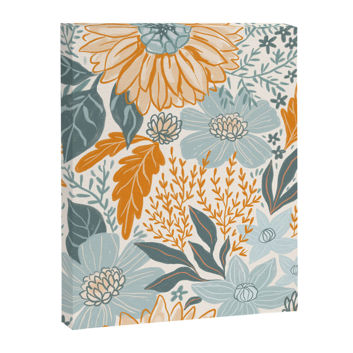Retro Pastel Gouache Floral Canvas Print Gallery Image 1