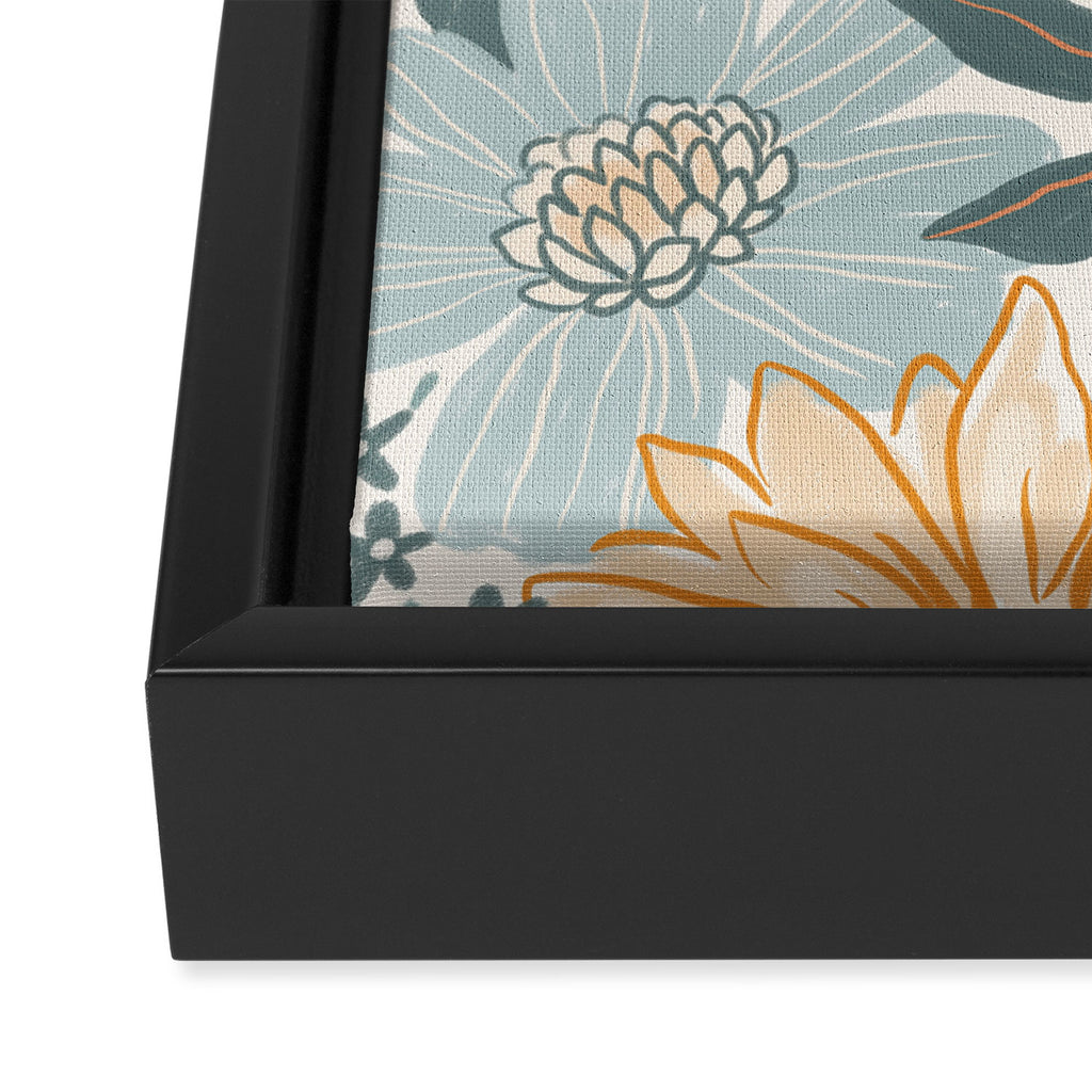 Retro Pastel Gouache Floral Framed Canvas Print Gallery Image 3