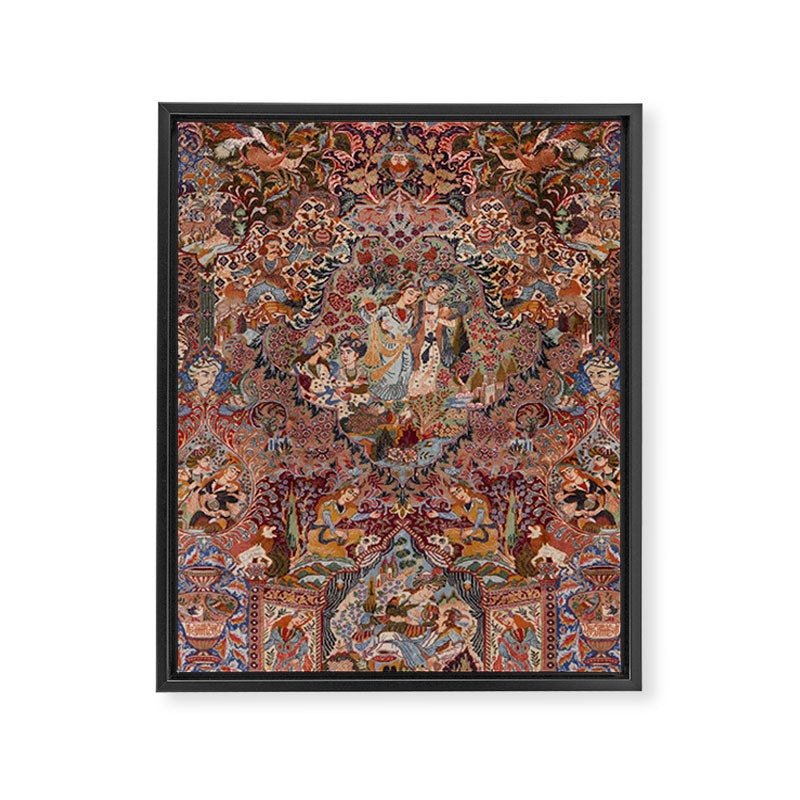 Romantic Antique Kashmar Persian Framed Canvas Print Gallery Image 8