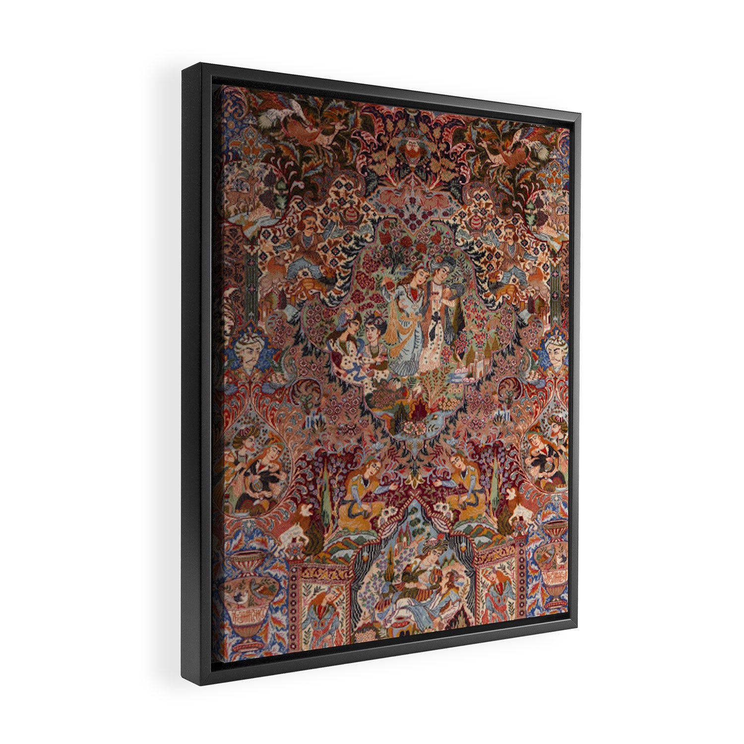 Romantic Antique Kashmar Persian Framed Canvas Print Gallery Image 2