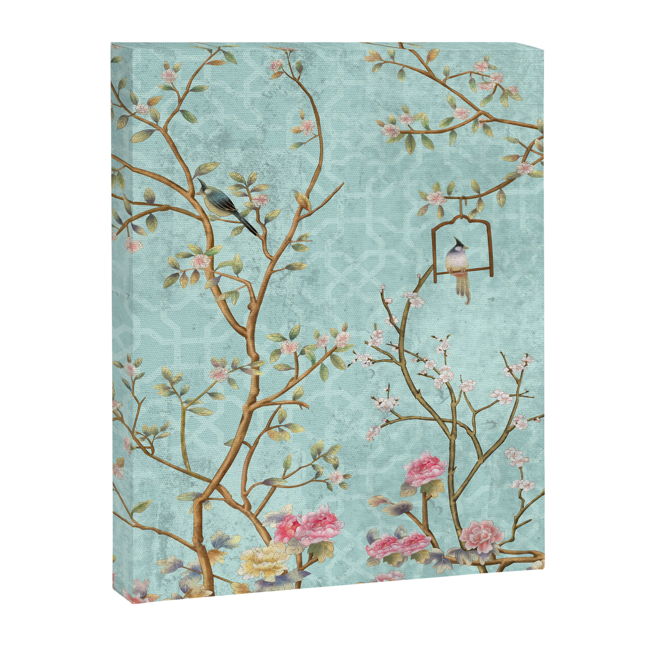 Romantic Chinoiserie Aqua Zen Garden Canvas Print Gallery Image 6