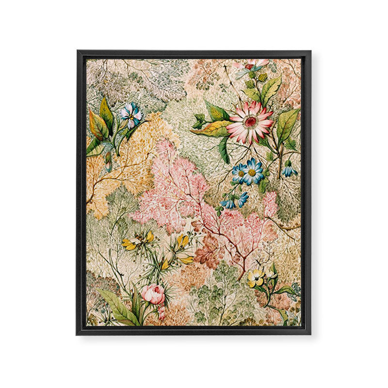 Romantic Marble End Paper Floral 1788 William Kilburn Framed Canvas Print Gallery Image 6