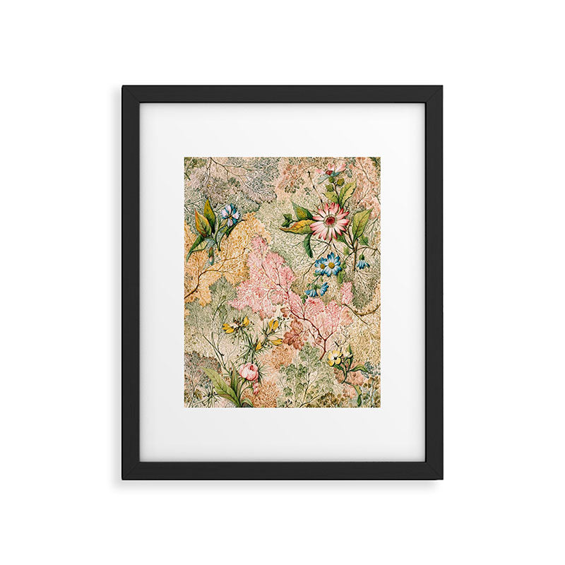 Romantic Marble End Paper Floral 1788 William Kilburn Framed Art Print Gallery Image 4