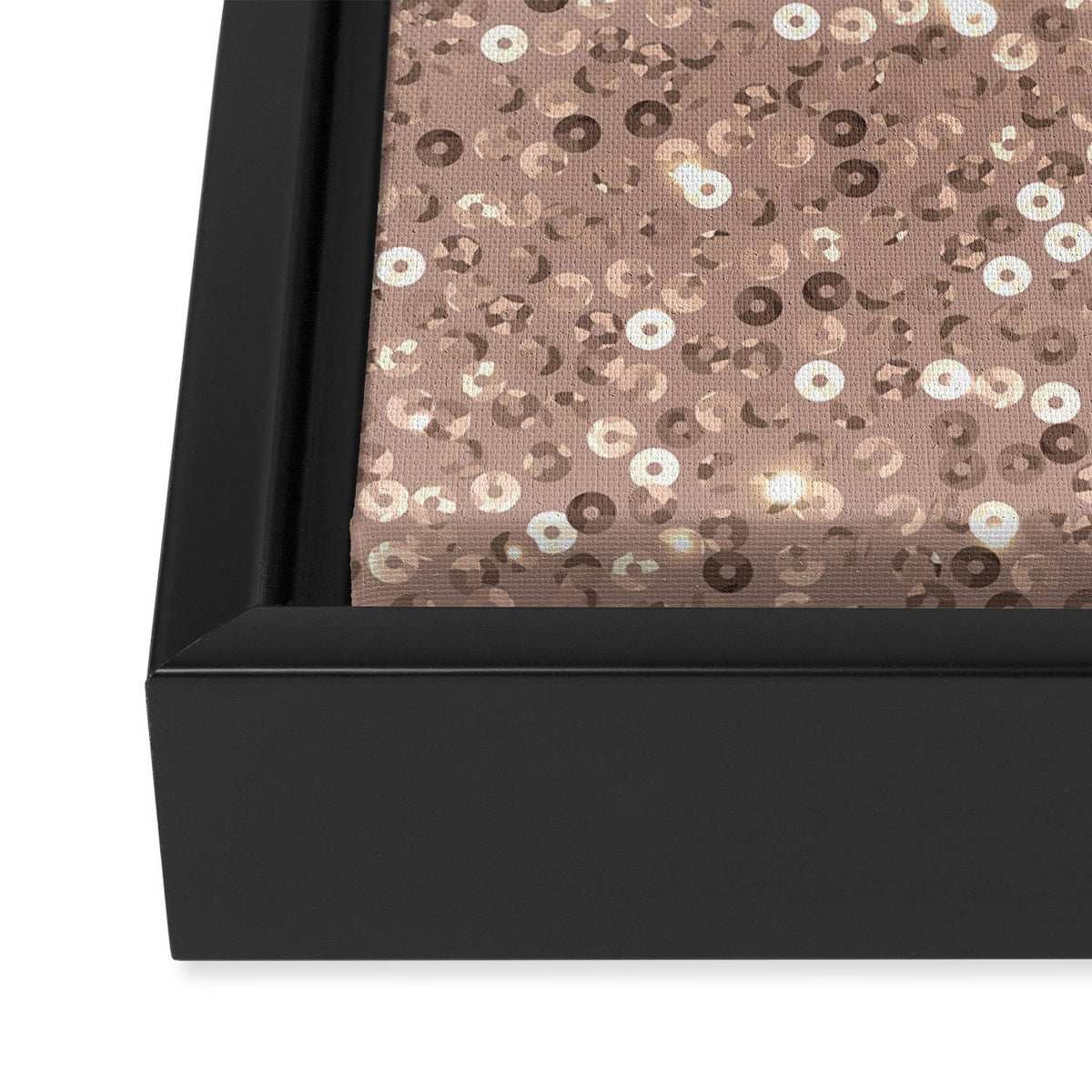 Rose Gold Glitter Sequin Framed Canvas Print Gallery Image 3