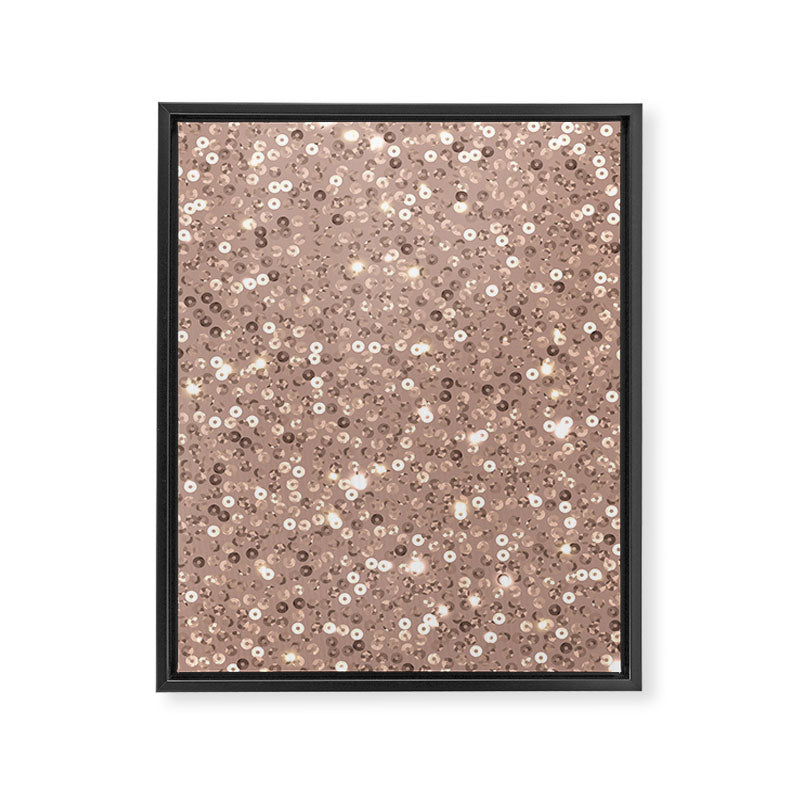 Rose Gold Glitter Sequin Framed Canvas Print Gallery Image 8