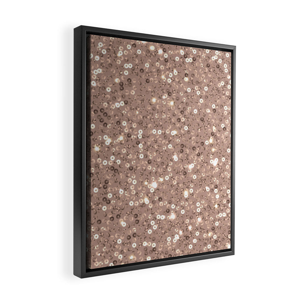 Rose Gold Glitter Sequin Framed Canvas Print Gallery Image 2