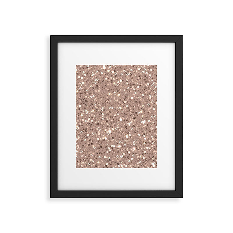 Rose Gold Glitter Sequin Framed Art Print Gallery Image 6